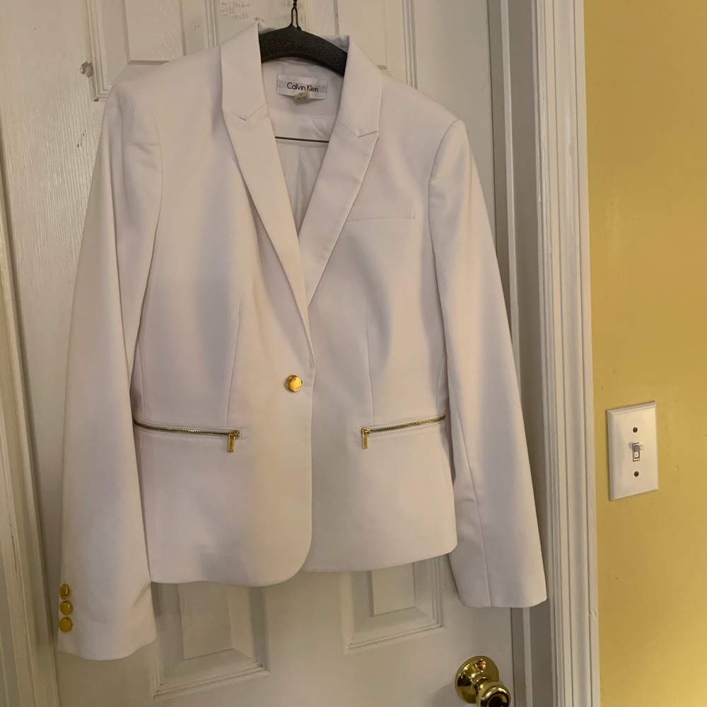 Calvin Klein One Button White Jacket